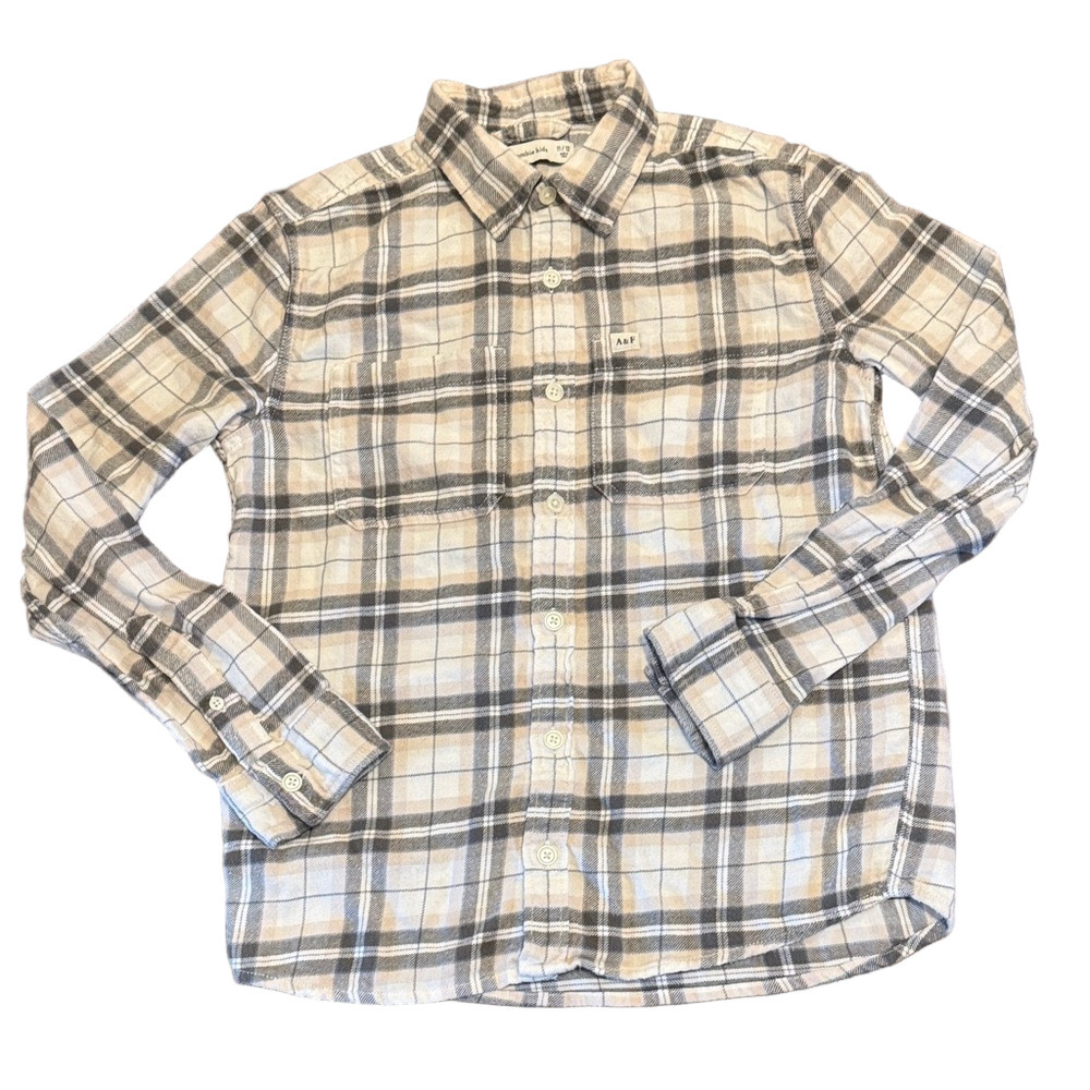 **Bundle**Abercrombie Kids Plaid Button-Down Flannel Shirt with Pants Size 11/12 - Picture 2 of 6